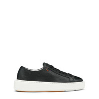 Women's black leather sneaker - Santoni - 1