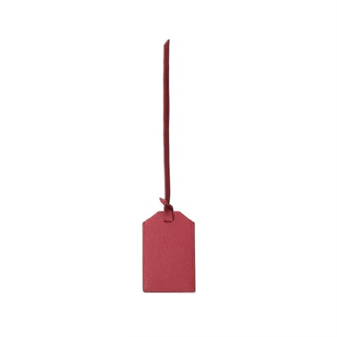 Burgundy tumbled leather luggage tag - Santoni - 3