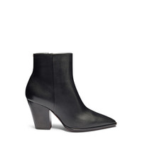 Women's black leather texan ankle boot - Santoni - 1