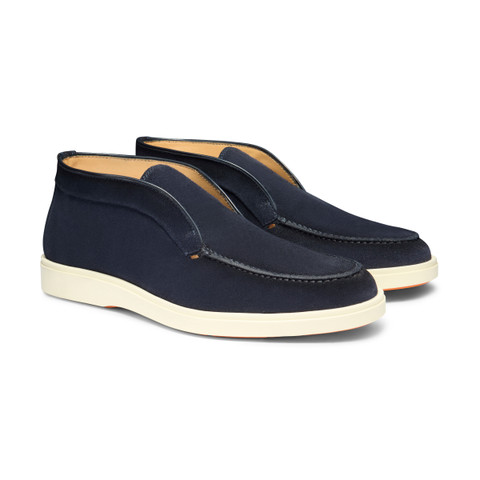 Men's blue suede desert boot - Santoni - 3