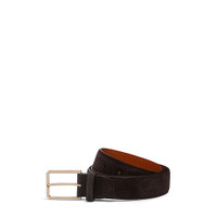 Men&rsquo;s brown suede adjustable belt - Santoni - 1