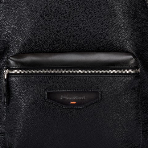 Black leather backpack - Santoni - 5