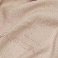 Pink linen, cashmere and silk scarf with micro sequins - Santoni - 2