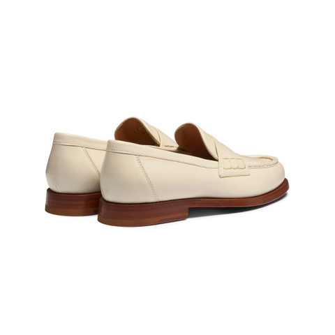 Women’s white leather penny loafer - Santoni - 4