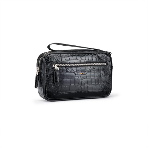 Black leather beauty case - Santoni - 2