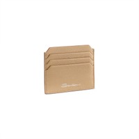 Beige tumbled leather credit card holder - Santoni - 2