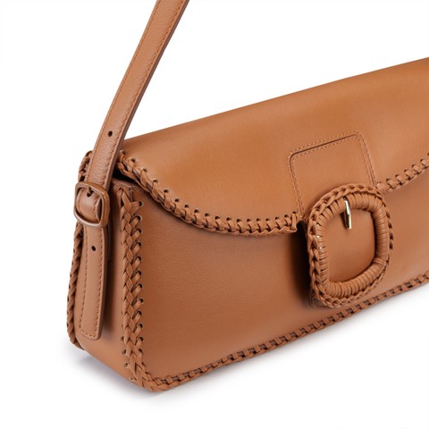 Brown leather shoulder bag - Santoni - 4