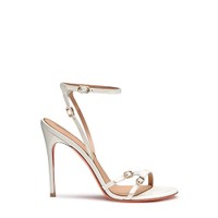 Women's white leather high-heel sandal - Santoni - 1
