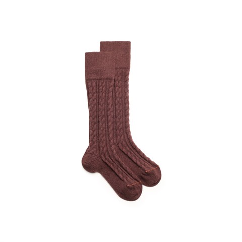Calzini alti in cashmere bordeaux - Santoni - 1