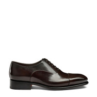 Men's polished brown leather Oxford shoe - Santoni - 1
