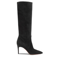 Stivale tacco alto da donna in suede nero - Santoni - 1