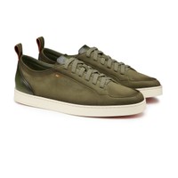 Men's green nubuck Santoni Off-duty sneaker - Santoni - 2