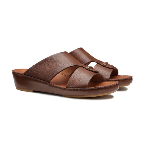 Men's brown leather sandal - Santoni - 2