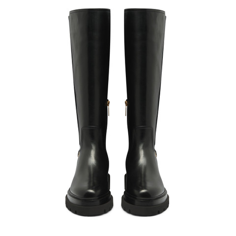 Women's black leather boot - Santoni - 5