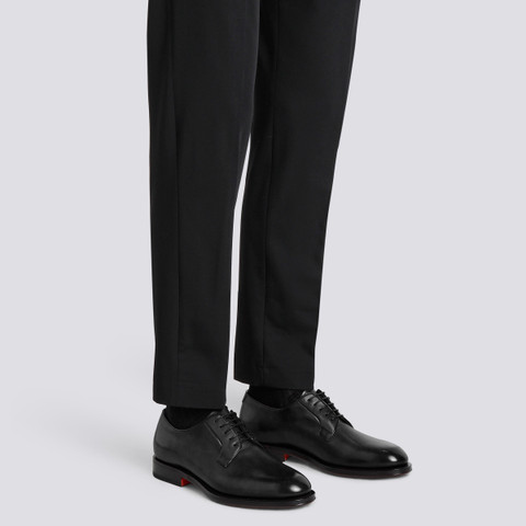 Men’s polished black leather Derby shoe - Santoni - 2