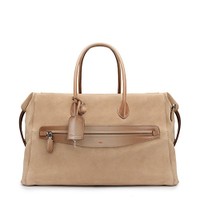 Beige suede and leather weekend bag - Santoni - 1