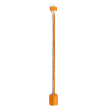 Orange tumbled leather lock charm - Santoni - 1