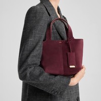 Burgundy suede handbag - Santoni - 2