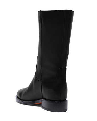 Women's black leather ankle boot - Santoni - 4