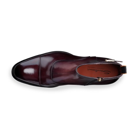Men's burgundy leather ankle boot - Santoni - 4