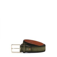 Green suede adjustable belt - Santoni - 1