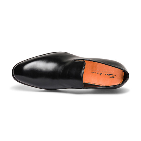 Men's black leather loafer - Santoni - 4