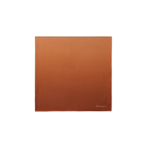 Orange silk scarf - Santoni - 3