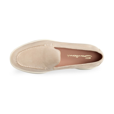 Women's pink suede loafer - Santoni - 5