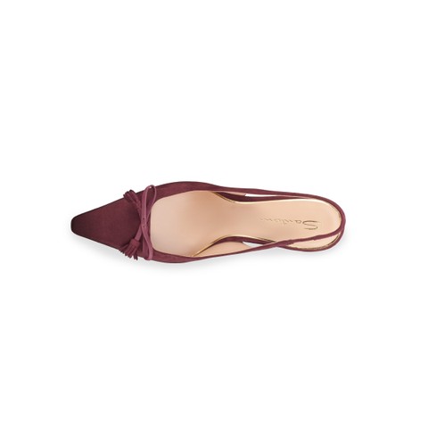Women's burgundy suede high-heel slingback - Santoni - 4