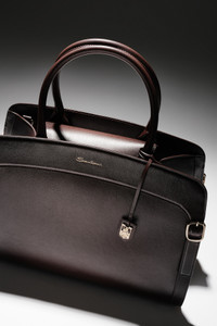 Brown leather Meraviglia Collection handbag - Santoni - editorial