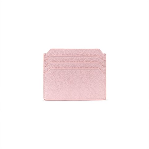 Pink tumbled leather credit card holder - Santoni - 4