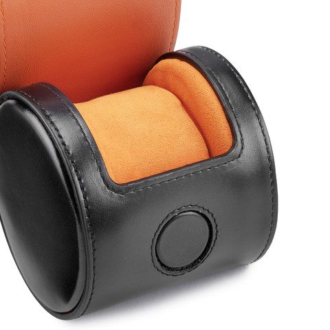 Black leather small watch case - Santoni - 3