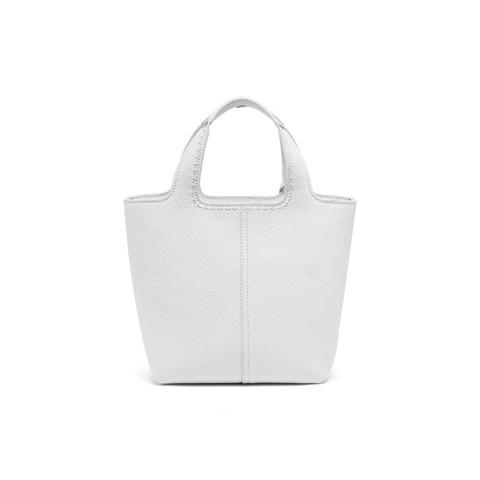 Borsa a mano in pelle bottalata bianca - Santoni - 4