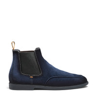 Botines Chelsea de hombre en ante azul - Santoni - 1