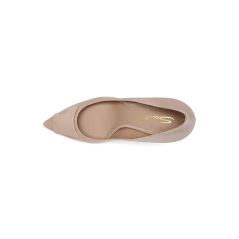 Women's beige suede high-heel Santoni Sibille pump - Santoni - 5