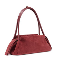Burgundy suede shoulder bag - Santoni - 2