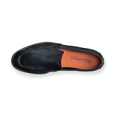 Men's black leather loafer - Santoni - 4