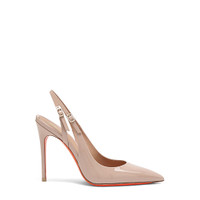 Women&rsquo;s pink patent leather high-heel slingback - Santoni - 1
