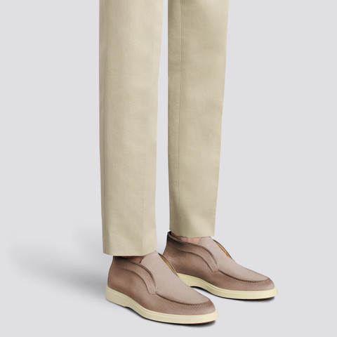 Stivaletto desert da uomo in suede tortora - Santoni - 2