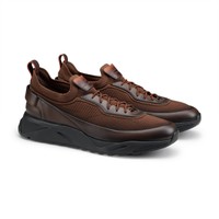 Men's dark brown leather sneaker - Santoni - 2