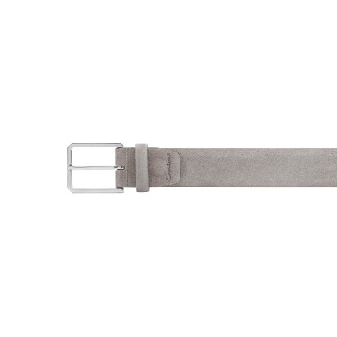 Men's taupe suede adjustable belt - Santoni - 3