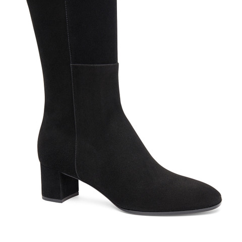 Women&rsquo;s black suede mid-heel boot - Santoni - 5
