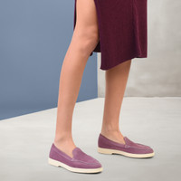 Violette Loafer f&uuml;r Damen aus Wildleder - Santoni - 2