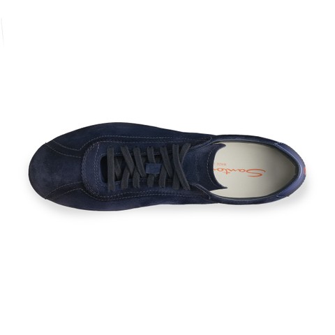 Men's blue suede sneaker - Santoni - 5