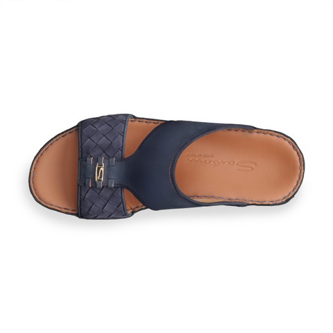Men's blue suede sandal - Santoni - 4
