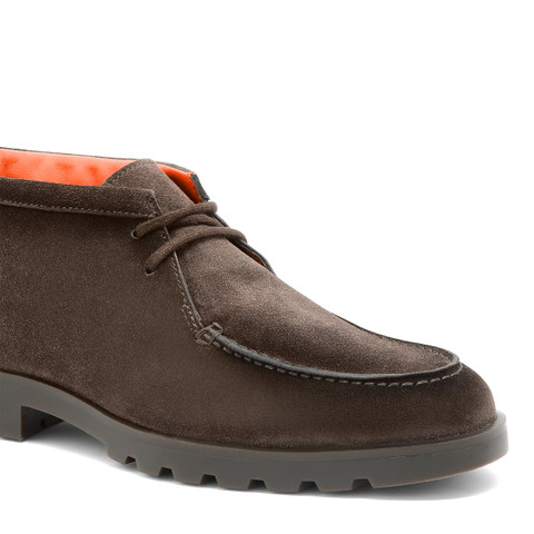 Men's dark brown suede desert boot - Santoni - 6