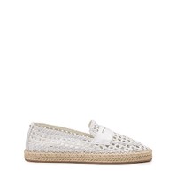 Women's white woven leather espadrillas - Santoni - 1