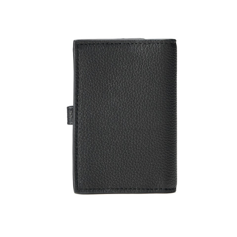 Black tumbled leather credit card holder - Santoni - 4