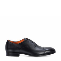 Men's black leather Oxford shoe - Santoni - 1