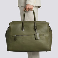 Borsa da viaggio in pelle bottalata verde - Santoni - 2